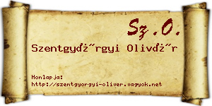 Szentgyörgyi Olivér névjegykártya