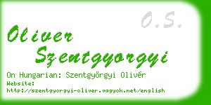 oliver szentgyorgyi business card