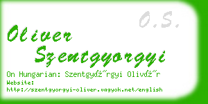 oliver szentgyorgyi business card